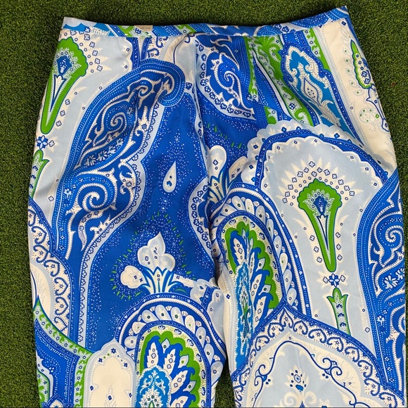 J. McLaughlin Blue paisley Print 100% Silk Pants - Picture 9 of 9